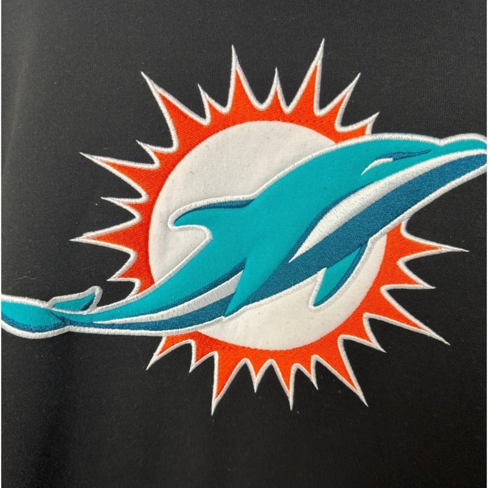 NFL Ultra Game Miami Dolphins Hoodie Mens Black Aqua Orange Color block S - Picture 6 of 8